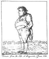 dessin montrant Napoléon de profil , les mains dans les poches