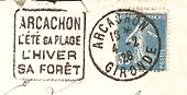 Photo d'une empreinte de la machine Daguin du bureau d'Arcachon en 1926..