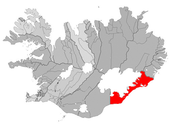 Situation de Hornafjörður.