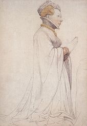 Jeanne de Boulogne, Duchess of Berry, drawing of sculpture, Hans Holbein the Younger.jpg
