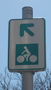 Panneau de jalonnement d’un aménagement cyclable - Présignalisation