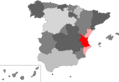 Localisation de la province de Valence en Espagne et dans la Communauté valencienne