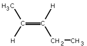 Formule développée du (E)-pent-2-ène.