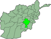 Carte de l'Afghanistan mettant en évidence Ghazni.