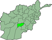 Carte de l'Afghanistan mettant en évidence Orozgân.