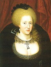 Anne de Danemark en tenue de deuil pour son fils Henri-Frédéric Stuart en 1612.