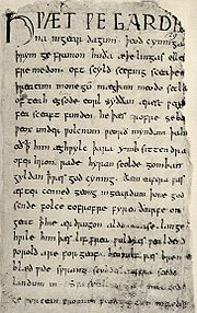 Première page du manuscrit de Beowulf