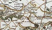 Carte du XVIIe siècle montrant la région de Vilbon.
