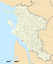 Carte de la commune de Talmont-sur-Gironde au sein de la Charente-Maritime