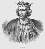 Illustration du roi d'Angleterre Édouard Ier portant une couronne