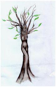 un arbre ayant une silhouette féminine