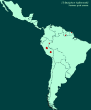 Carte d'amérique du sud avec deux points en Guyane et 3 au Pérou