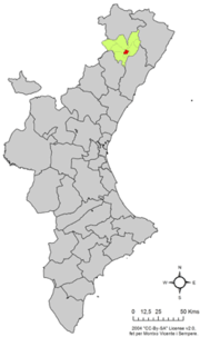 Localisation de Vilar de Canes dans la Communauté de Valence