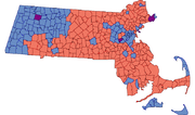 Résultats de l'élection par comtés (en haut) et par communes (en bas)