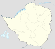 Carte du Zimbabwe avec un marqueur identifiant la ville de Salisbury