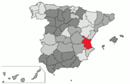 Localisation de la Province de Valence dans la Communauté de Valence