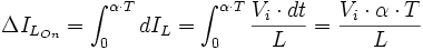 \Delta I_{L_{On}}=\int_0^{\alpha\cdot T}dI_L=\int_0^{\alpha\cdot T}\frac{V_i\cdot dt}{L}=\frac{V_i \cdot \alpha\cdot T}{L}