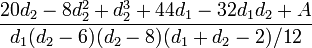 \frac{20d_2-8d_2^2+d_2^3+44d_1-32d_1d_2+A}{d_1(d_2-6)(d_2-8)(d_1+d_2-2)/12}