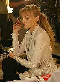 Arielle Dombasle lors d'un tournage, en 2006