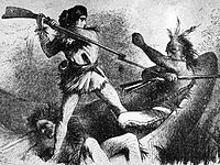 Samuel Dale lors du combat du canoë