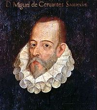 Miguel de Cervantes Saavedra (portrait imaginaire, étant donné qu'il n'existe aucun portait authentifié de l'époque)