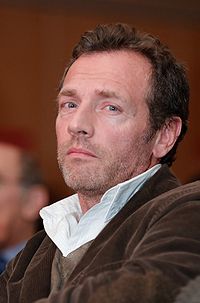 Stéphane Freiss lors d'une réunion de soutien à Bertrand Delanoë, dans le cadre des élections municipales de 2008 à Paris.