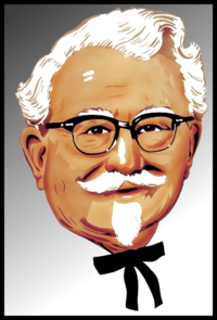 Ancien logo de KFC représentant le Colonel Harland Sanders