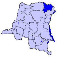 Localisation du Haut-Uele (en bleu foncé) à l'intérieur de la République démocratique du Congo