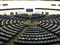 Intérieur du Parlement Européen à Strasbourg.