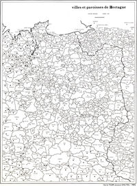 Carte des paroisses du futur département d’Ille-et-Vilaine