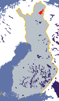 Carte de localisation du lac Inari.