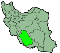 Carte montrant la position de la province de Fars