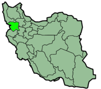 Carte montrant la position de la province du Kurdistan