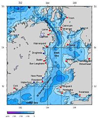 Carte de la mer d'Irlande et du canal du Nord