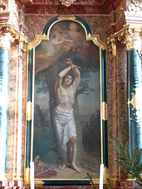 ST. Sebastian, retable de l'autel de l'église d'Ittendorf par Melchior Paul von Deschwanden.