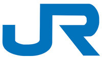 Logo de la JR-West constitué des lettres "JR" accolées en couleur bleu clair