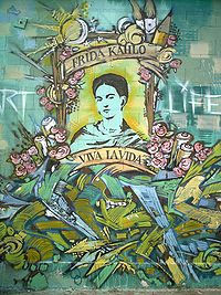 portrait de Frida Kahlo sous forme de graffiti, Los Angeles