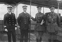 de gauche à droite : Roger Keyes, de Robeck, Ian Hamilton et Braithwaite photographiés en 1915.