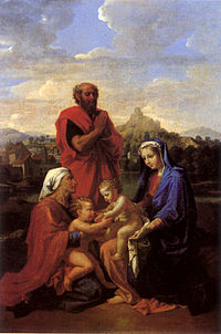 La Sainte Famille avec saint Jean, sainte Elisabeth et saint Joseph priant - Nicolas Poussin - Louvre.jpg