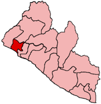 Emplaement du comté de Bomi au Libéria
