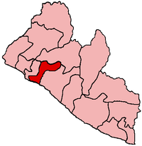 Location of Margibi County in Liberia