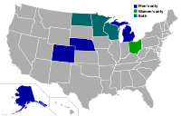Map - College Hockey - WCHA states.svg