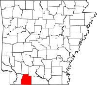 Localisation du comté de Columbia (en rouge) dans l'Arkansas