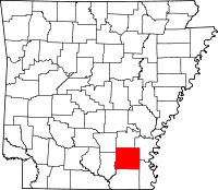 Localisation du comté de Drew (en rouge) dans l'Arkansas
