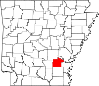 Localisation du comté de Lincoln (en rouge) dans l'Arkansas