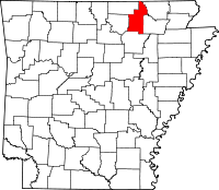 Localisation du comté de Sharp (en rouge) dans l'Arkansas