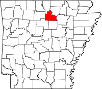 Localisation du comté de Stone (en rouge) dans l'Arkansas