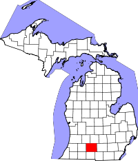 Map of Michigan highlighting Calhoun County.svg