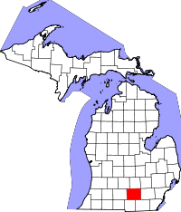 Localisation du comté de Jackson sur la carte du Michigan