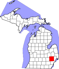 Map of Michigan highlighting Oakland County.svg